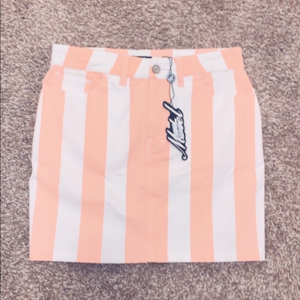 Motel rocks peach striped skirt 🍑